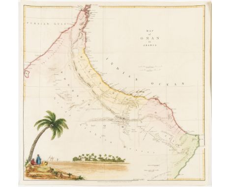 Arabian Peninsula.- Oman.- Wellsted (Lt. James Raymond) Map of Oman in Arabia, an early map of part of Oman and part of the U