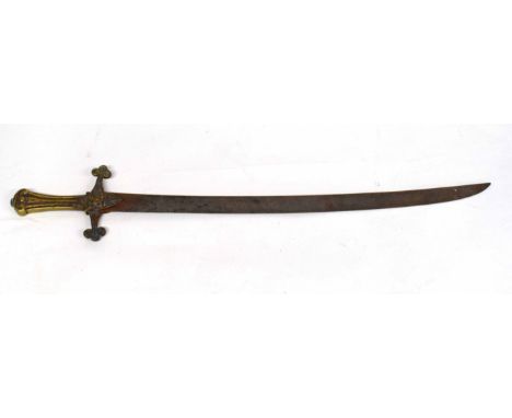 Early Victorian 1856 pattern drummer's sword with unusual curved blade, lacking scabbard, rusty blade and handle (a/f), overa