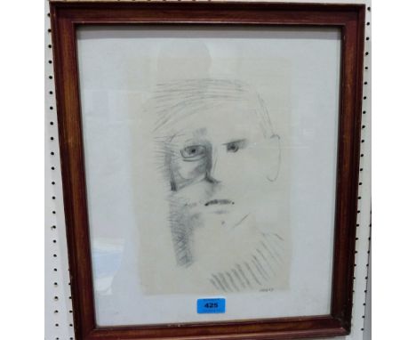 MANNER OF CECILY SASH. SOUTH AFRICAN 1924-2019 Male head study. Bears a signature and dated '87. Pencil drawing 15' x 12½'