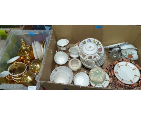 Two boxes of sundry teaware to include Royal Albert and Royal Worcester