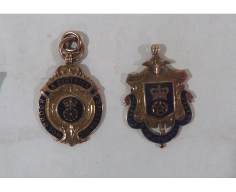 Two 9ct and enamel soccer medals, Holbrook Football League. 20.5g