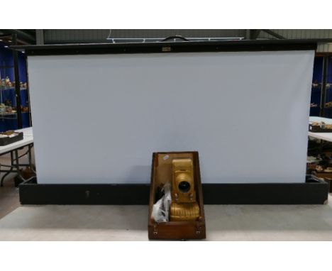 Cased Gnome art-deco projector with matching telescopic screen (2)