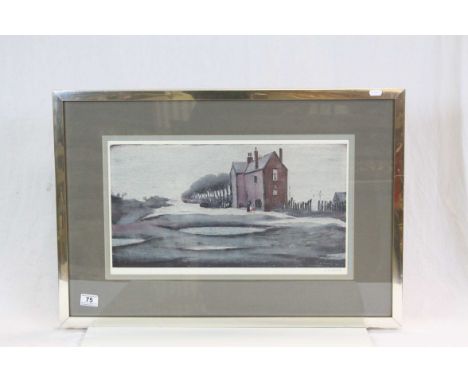 Framed &amp; glazed J S Lowry Print "The Lonely House" (1946), pencil signed to margin and with Blind studio stamp, frame mea