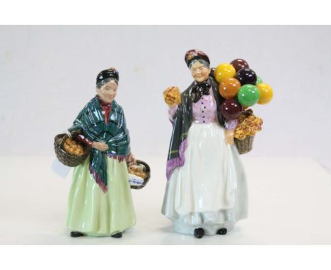 Two Royal Doulton ceramic figurines, "The Orange Lady" HN1453 &amp; "Biddy Pennyfarthing" HN1843