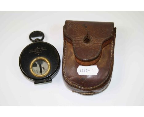 A Vintage Military Type Compass The "Starlight" By Lawrence &amp; Mayo Of London Complete With Original Leather Case.