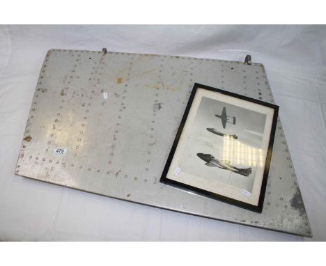A Wing Flap From A De Havilland Vampire British Jet Fighter Together With A Framed Photograph. The De Havilland Vampire Is A 