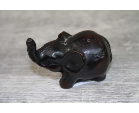 Japanese Hardwood Netsukes of an Elephant