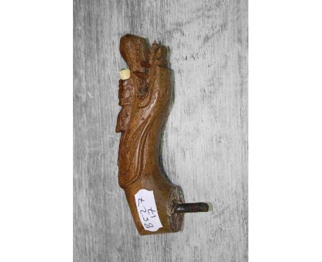 Oriental Carved Wooden Walking Stick Handle in the form of a Dragon