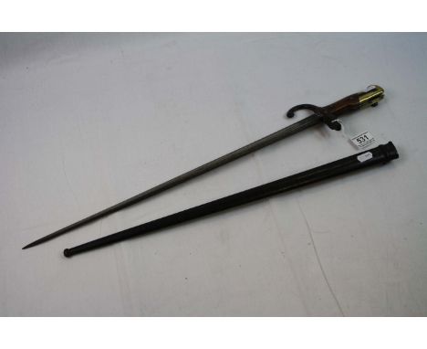 French St Etienne Production Bayonet Numbered 38878 With Scabbard With Matching Numbers, Dated 1879.