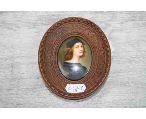 Berlin Style Porcelain Miniature of a Half Length Portrait