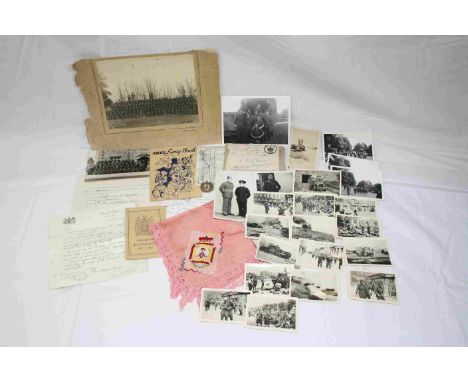 A Collection Of Military Ephemera To Include Items Relating To The Wiltshire Regiment, To Include : A Collection Of Photograp