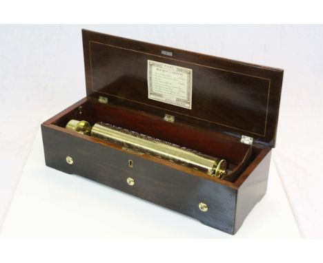 An 8 air Nicole Freres, F. Nicole Swiss Musical Box C.1842. In excellent restored condition, playing well. Unusually has 3 se