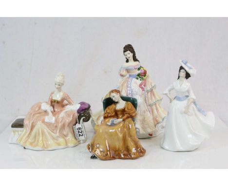 Four vintage Royal Doulton ceramic figurines to include; Margaret HN2397, Reverie HN2306, Romance HN2430 &amp; Summers Belle 