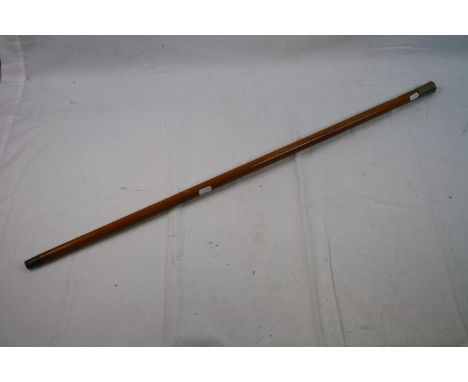 A Walking Stick Cane With Military Badge To The Pommel.