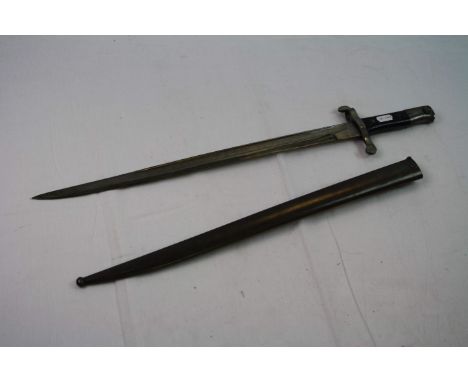 A Portuguese Kropatschek 1886 Pattern Sword Bayonet With Scabbard.