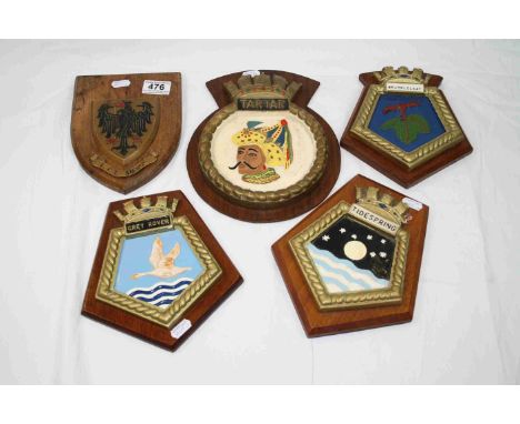 A Collection Of Five Vintage Armourial Shields.