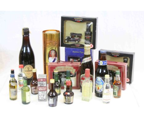 Collection of vintage unopened Miniatures and other bottles of Alcohol to include Port, Guinness, Vodka, Gin vetc