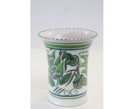 Art Deco 1920's / 30's Poole Pottery GPA Pattern Vera Bridle Vase, 17cms tall