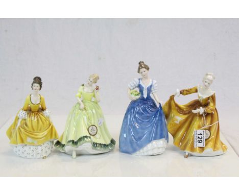 Four vintage Royal Doulton ceramic figurines to include; Kirsty HN2381, Coralie HN2307, Helen HN3601 &amp; Paula HN2906