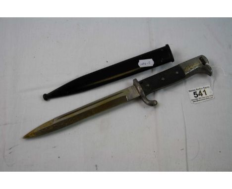 A World War Two / WW2 German Third Reich Parade Bayonet, Plated Blade 7 1/2", The Plated Hilt With Bird's Head Pommel And Che