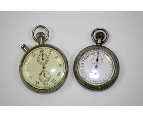 Two World War Two Era Swiss Made Military Stopwatches, One Marked To The Rear PRINGLE 1/10th MARK II Serial Number 2788 And D
