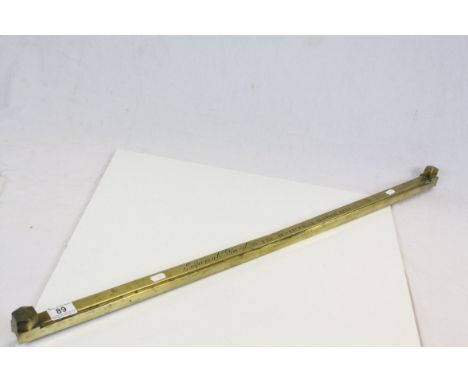 19th Century Brass Yard Stick with official stamps and marked "Imperial Yard The Justices of Dovor 1838"