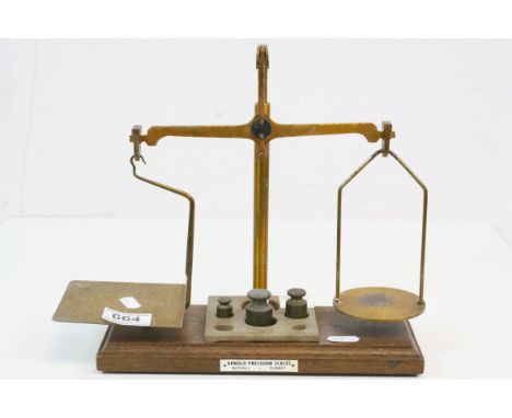 Set of Early 20th century Arnold Precision Scales with Three Weights