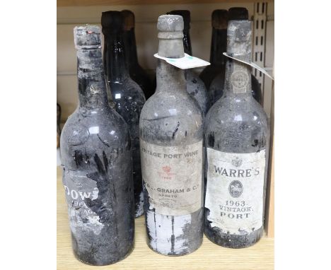 Nine bottles of vintage Port to include Grahams 1960