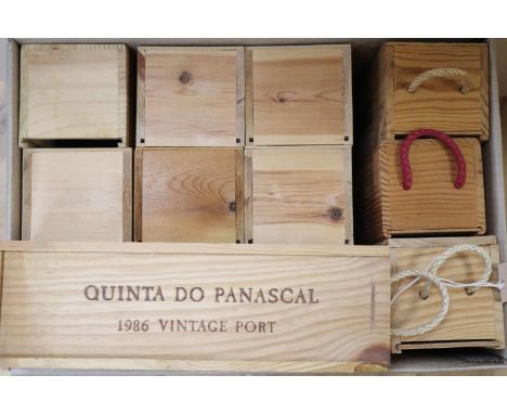Twelve bottles of port; one Quinta do Panascal Vintage 1986, one St Michael's Finest Reserve, one Sandeman Tawny, one Dow's 1