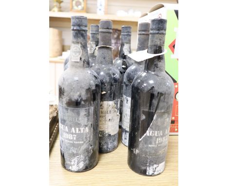 Eight bottles of Churchills Agua Alta 1987 vintage Port and two bottles of Churchill Port, 1991 (10)