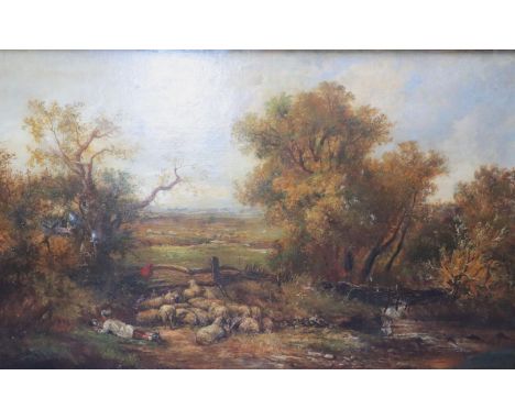 W. R. Stone (19th C.)oil on canvasShepherd boy and flock in an extensive landscapesigned74 x 126cmCONDITION: Oil on canvas re