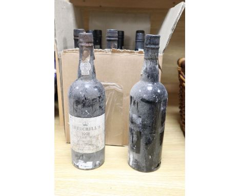 Nine bottles of vintage Port to include Churchill's 1991 (3)