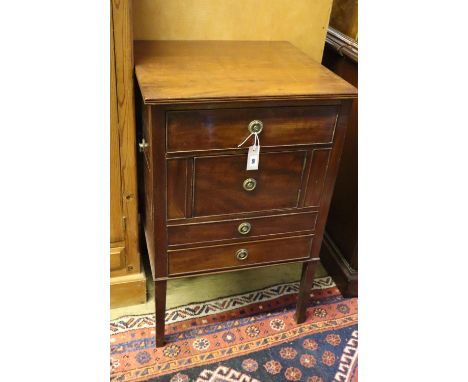 A George III style mahogany commode, width 58cm, depth 55cm, height 92cm
