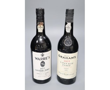 Two bottles of vintage port; Warre's 1977 and Graham's 1977