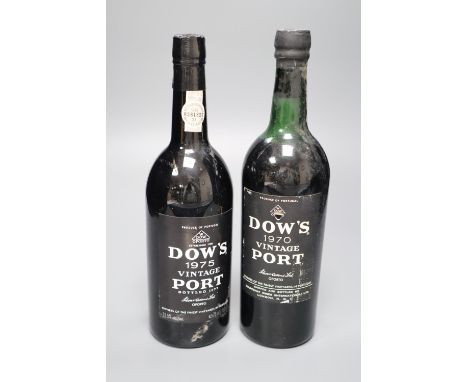 Two bottles of Dow's vintage port; 1970 and 1975