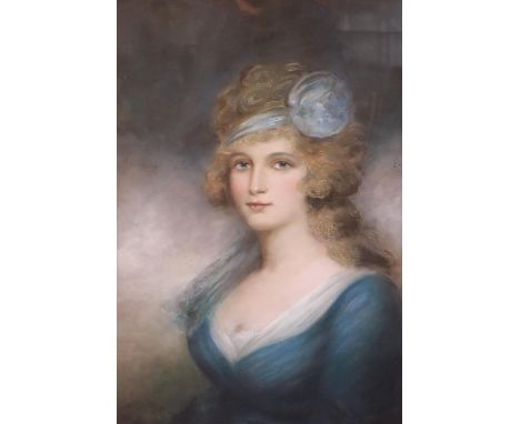 After John Russell (1745-1806), pastel on paper, Portrait of an 18th century lady, 74 x 52cmCONDITION: Pastel on paper untouc