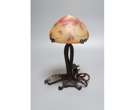 A Garabelle cameo glass lamp, 30.5cm overall