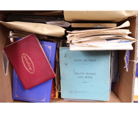 Mixed ephemera, including a WWII RAF Pilot's Flying Log Book in the name of Sgt. S. Antonopoulos, who flew Horsa gliders and 