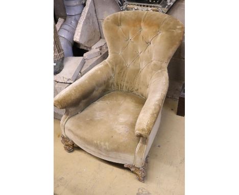A Victorian button back nursing chair