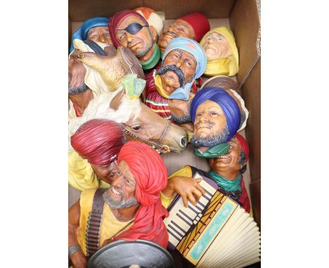 A collection of fourteen Bossons plaster portrait wall plaques