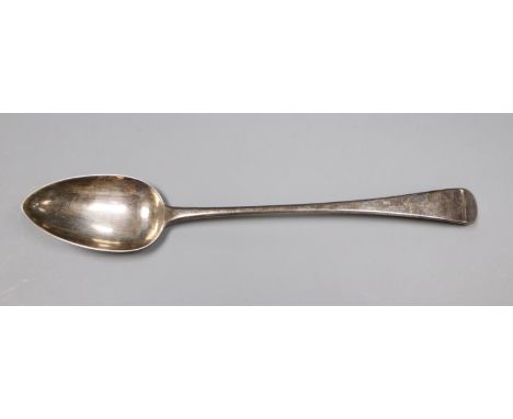 A George III silver Old English pattern basting spoon, Peter, Ann &amp; William Bateman, London, 1803, 30.3cm, 107 grams.