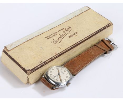 Medana stainless steel gentleman's wristwatch, the signed silvered dial with Arabic hours, subsidiary seconds dial, manual wo