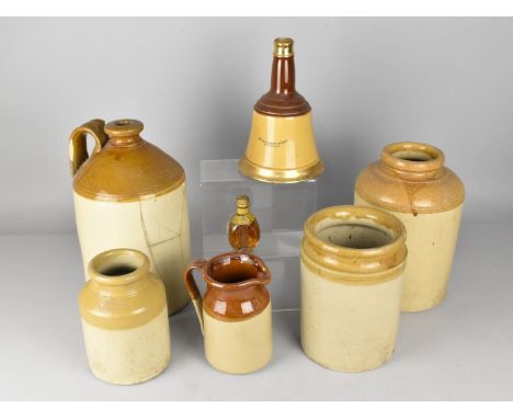 A Collection of Various Glazed Stoneware to Comprise Brewers Bottle, Jars and a Jug Together with an Empty Bell's Scotch Whis