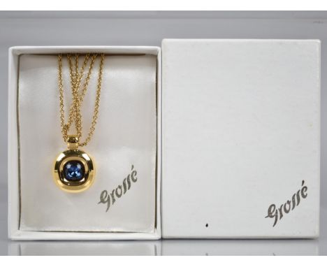 A Vintage Boxed Grosse (Affiliated with Christian Dior) Gilt Metal Jewelled Pendant Suspended on Multi Strand Necklace with H