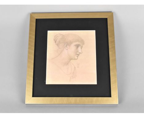 A Framed Pencil Sketch, Portrait of Maiden, Monogrammed 1898, Subject 16.5x19cms, Frame 30.5x32.5cms 