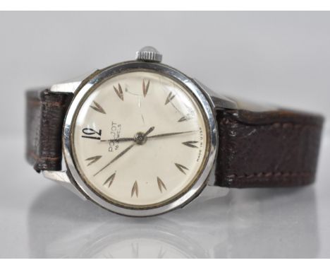 A Stainless Steel Poljot Wrist Watch, Silvered Dial with Arrow Head Hour Indicators and Baton Hands, Stamped Poljot, 16 Jewel