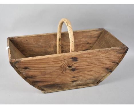 A Vintage Pine Flower Trug, 53cms Wide 