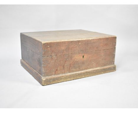 A Vintage Oak Box with Hinged Lid, 61x50x29cms 