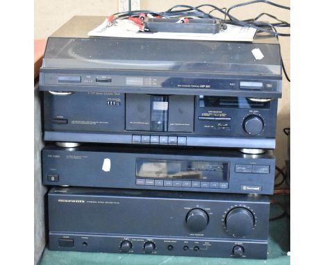 A Marantz Hifi System to include Stereo Amplifier, Tuner, Cassette Deck and Record Deck 