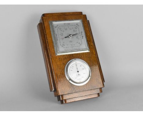 An Edwardian Oak Cased Aneroid Barometer 